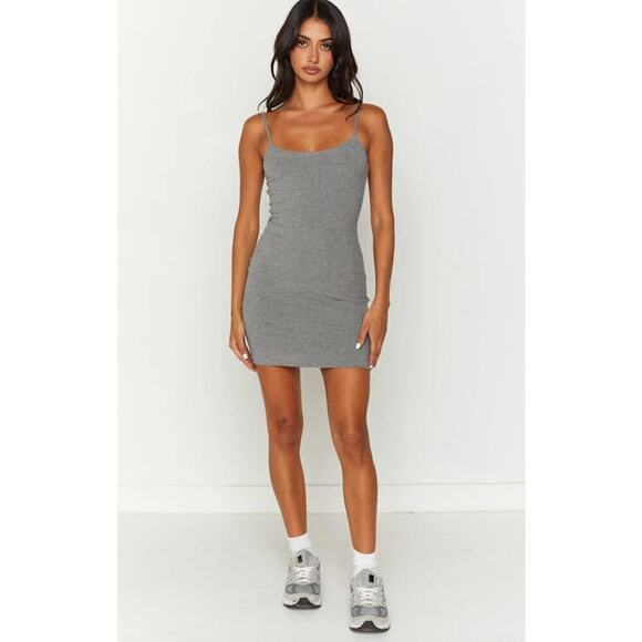 Hem & Thread Gray Slip Dress Size Small - Picture 1 of 7